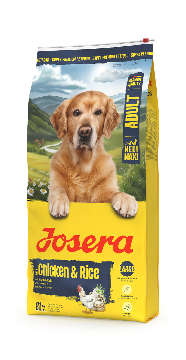 Josera Chicken & Rice: Trockenfutter mit Huhn & Reis für mittelgroße bis große Hunde | Glutenfrei