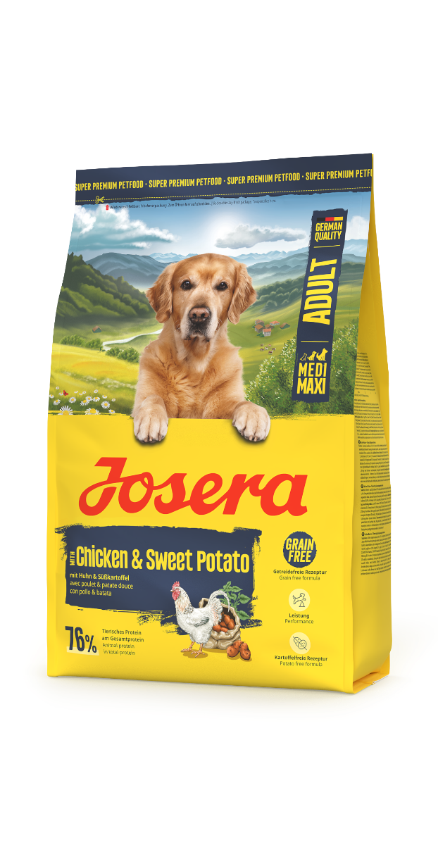 Josera Adult Hundefutter mit Huhn & Süßkartoffel – 900 g Probiergröße für sensible Hunde ohne Getreide