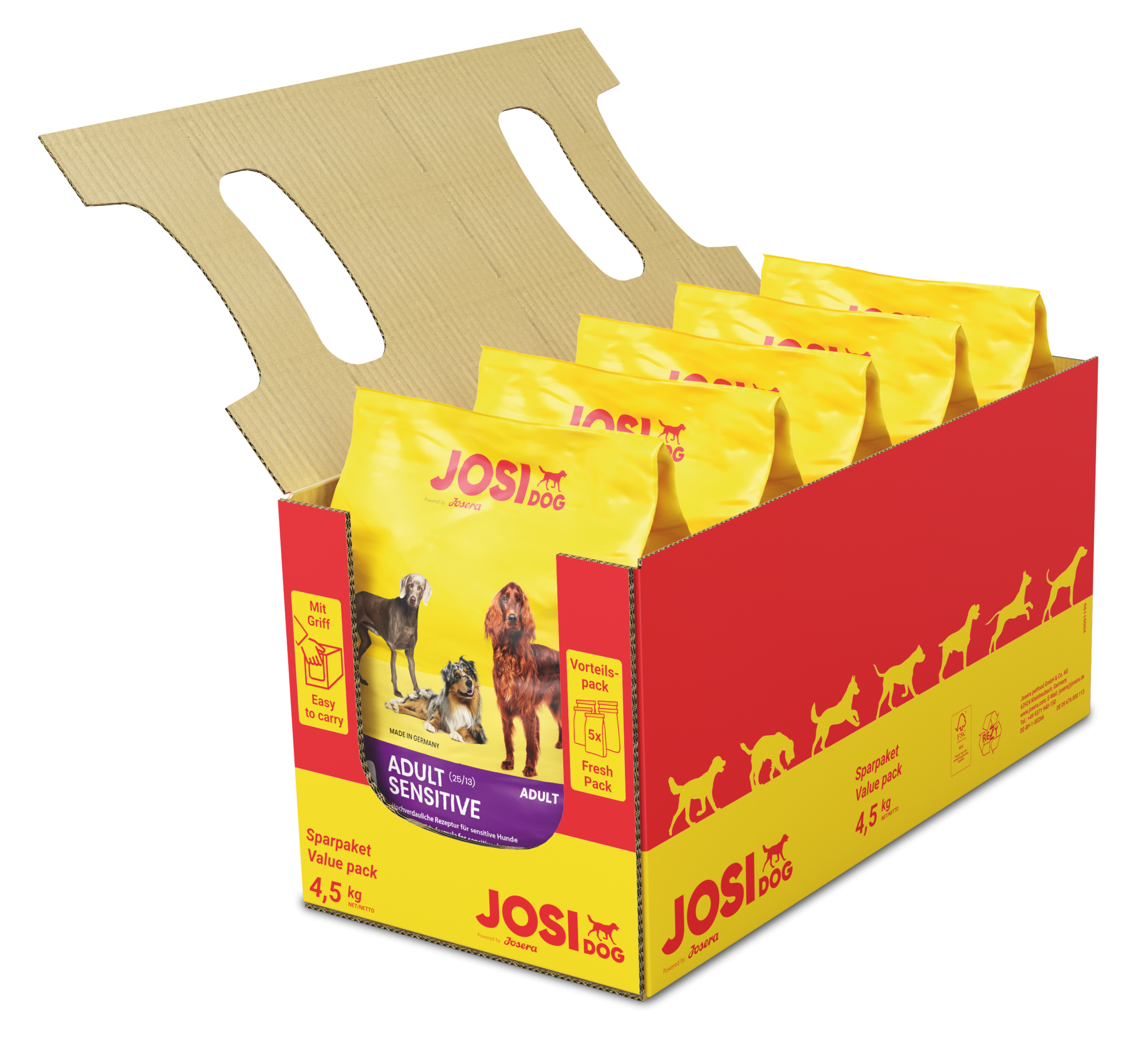 JosiDog Adult Sensitive – Vorteilspack 5×900 g für den kleinen Vorrat
