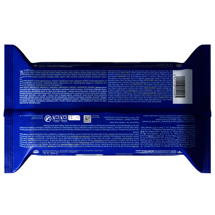 Untere Ansicht der DOUXO SPA Feuchttücher Verpackung mit 100 Tüchern für Hunde und Katzen