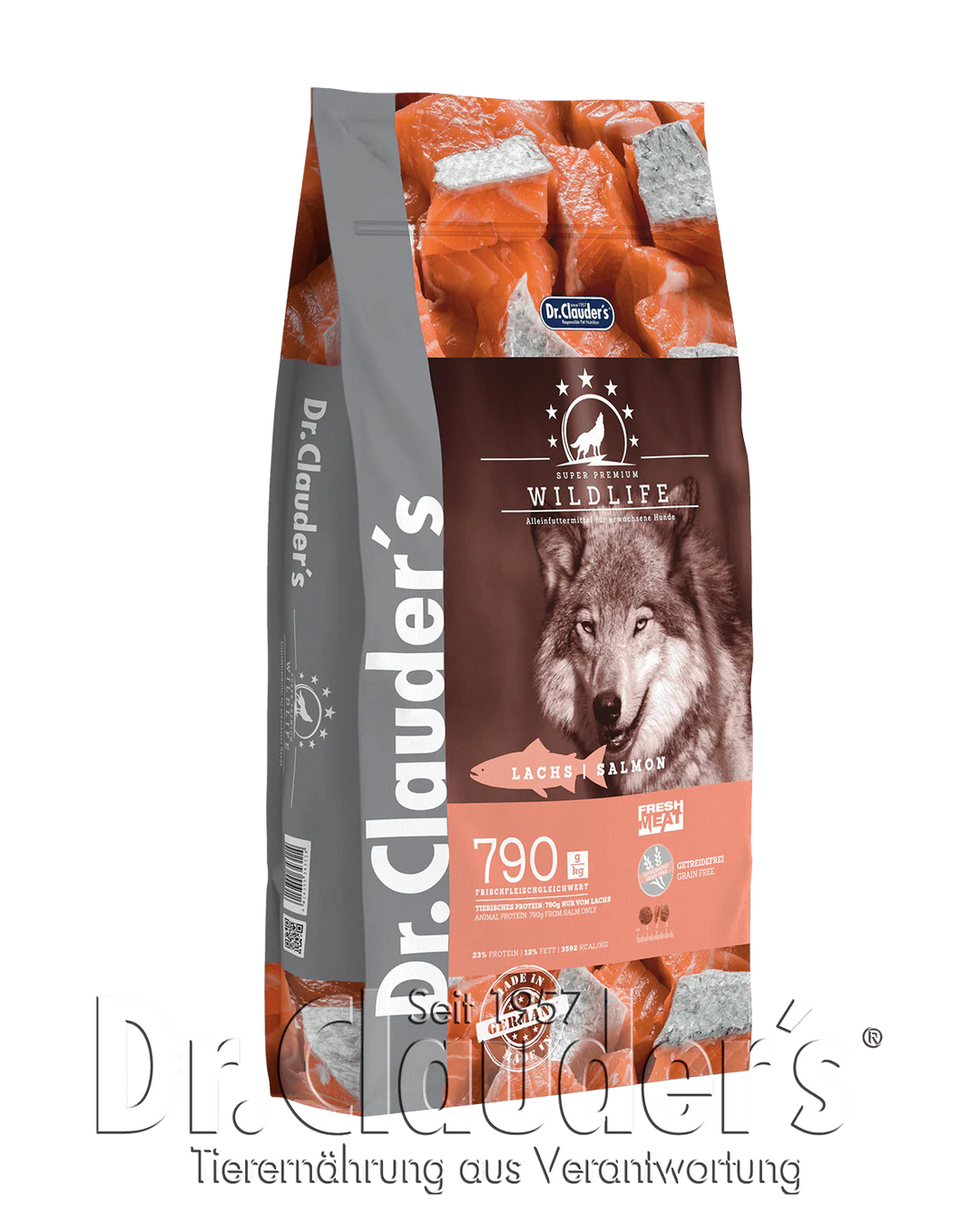 Dr. Clauder’s Wildlife Lachs Trockenfutter 2kg Beutel für erwachsene Hunde