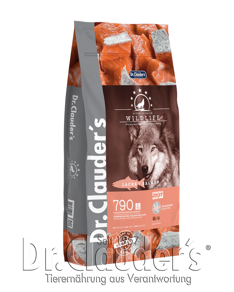 Dr. Clauder’s Wildlife Lachs Trockenfutter 2kg Beutel für erwachsene Hunde