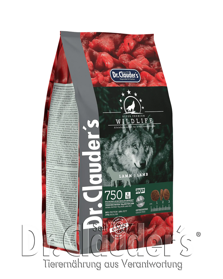 Dr. Clauder’s Wildlife Lamm Trockenfutter 12,5kg Sack für Hunde