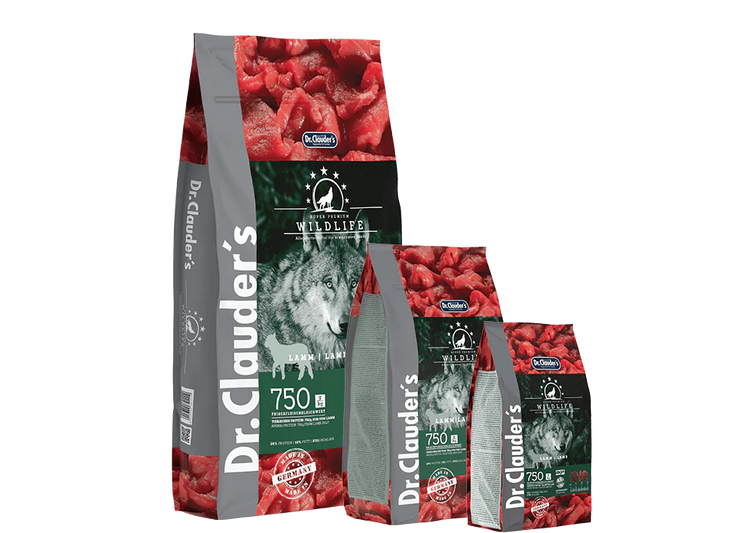 Dr. Clauder’s Wildlife Lamm Trockenfutter Übersicht aller Verpackungsgrößen