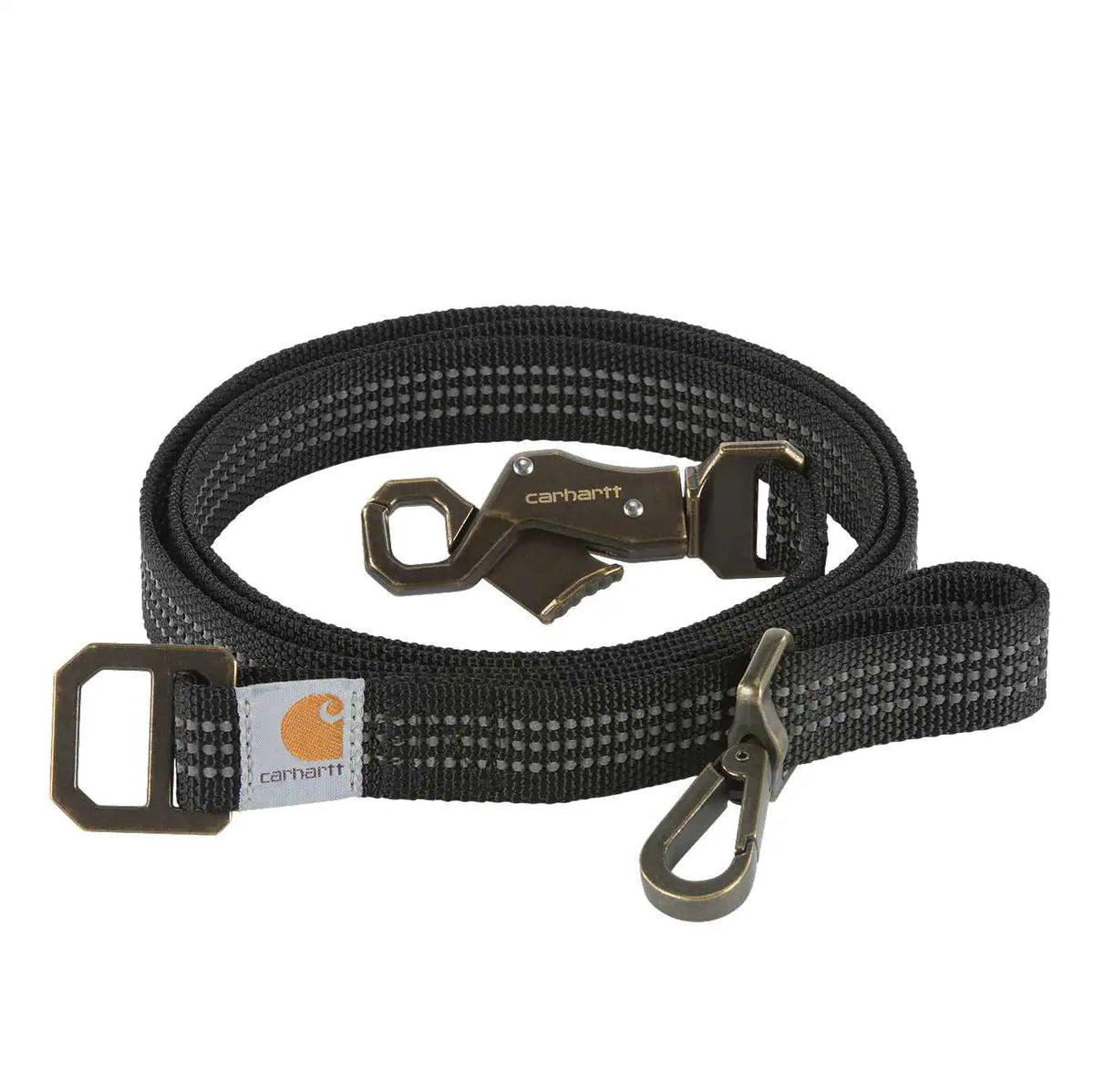 RC Pets Hundeleine 1,8 M – Kariertes Gurtband, 1,9 Cm Breit, Mit D-Ring Für Zubehör, Reflektierend, Schwarz