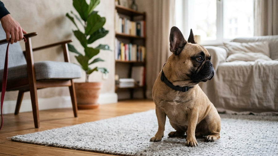 Franzoesische Bulldogge schaut demonstrativ weg und ignoriert Kommando selektives Hoeren