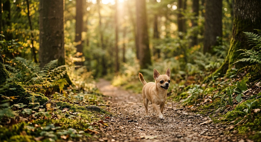Chihuahua Portrait in einem hellen skandinavischen Wohnzimmer