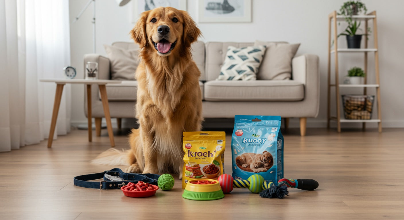 Golden Retriever als verspielter Welpe