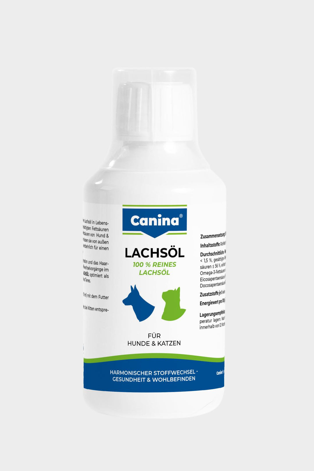 Canina Pharma Lachsöl 250ml Flasche — Omega-3 Nahrungsergänzung für Hunde