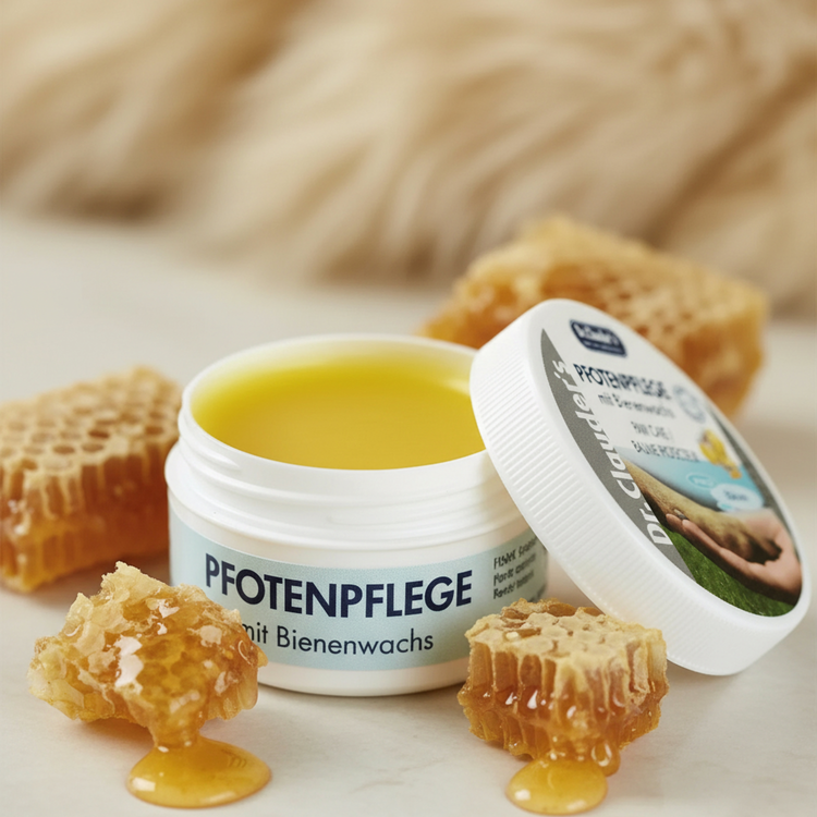 Schützt rissige Pfoten & trockene Nasen – mit Bienenwachs & Glycerin. Sanfte Pflege, auch bei Salz, Eis & Asphalt. Ideal für French Bulldogs.
