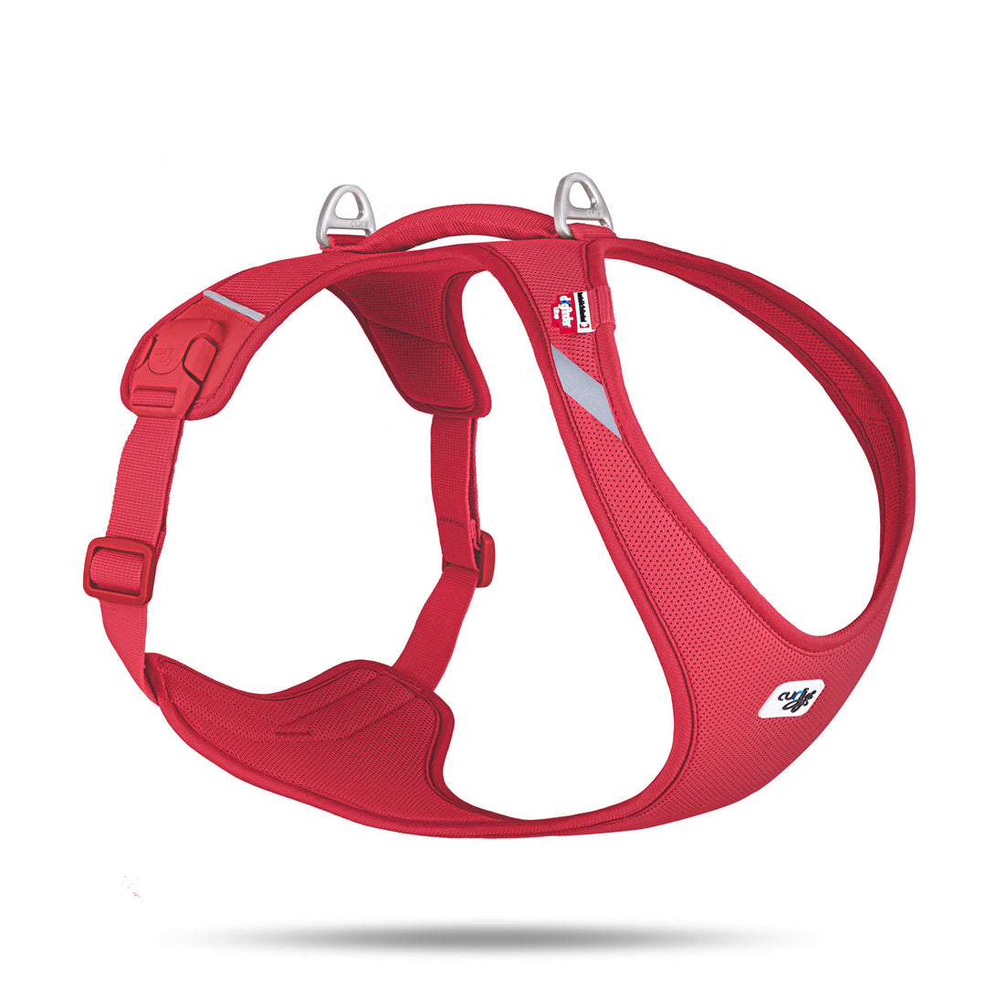 Comfort Basic Hundegeschirr in Rot – Air Mesh, ergonomisch, würgefrei