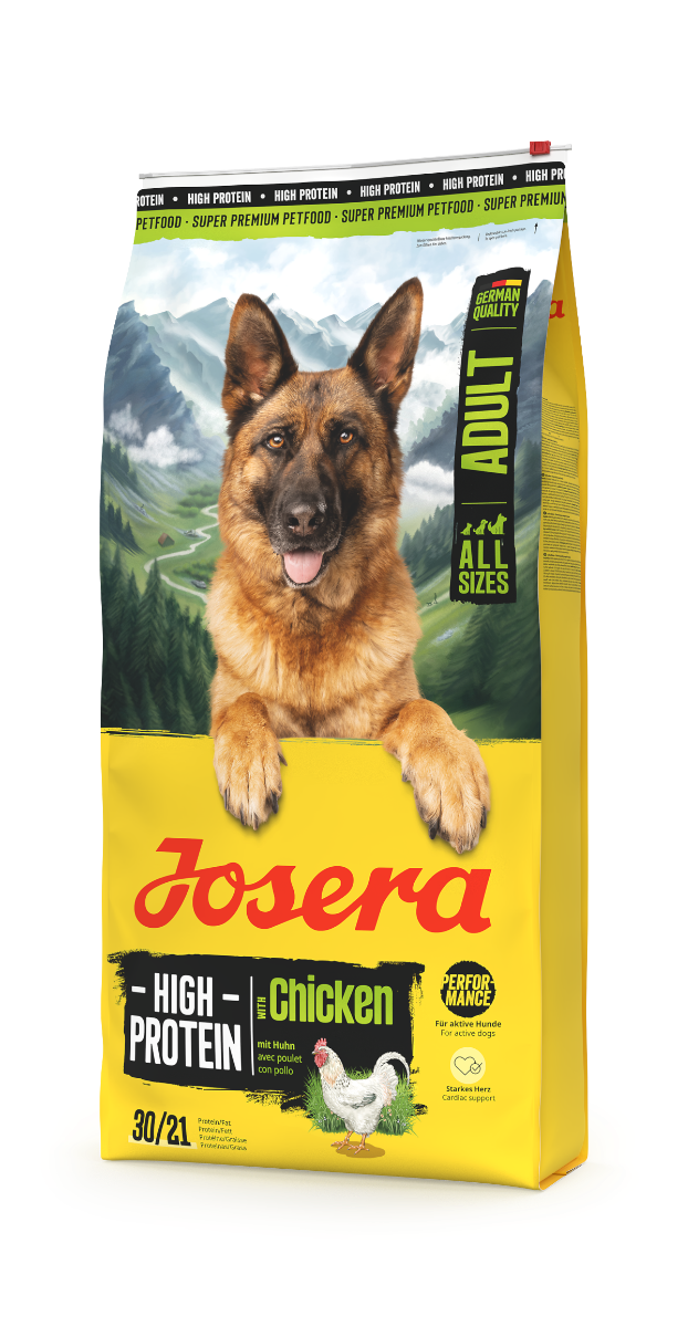 Josera High Protein Chicken 12kg Seitenansicht mit Zusammensetzung