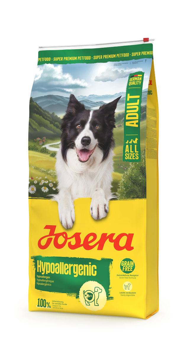 Josera Hypoallergenic 12kg Seitenansicht mit Fuetterungsempfehlung