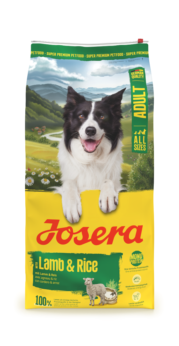 Josera Lamb and Rice 12kg Verpackung Vorderseite mit Zusammensetzung