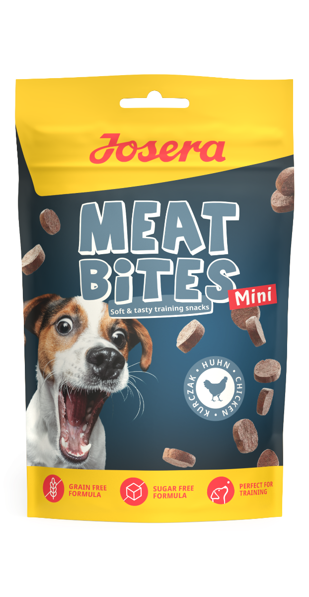 Josera Meat Bites Mini Huhn Trainingssnack fuer kleine Hunde 90% Fleisch