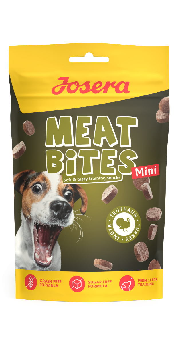 Josera Meat Bites Mini Truthahn Trainingssnack fuer kleine Hunde 90% Fleisch