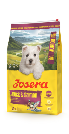 Josera MINI Junior Duck & Salmon: Welpenfutter für kleine Rassen | Getreidefrei