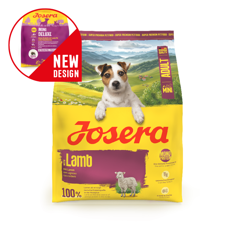 Josera MINI Lamb Trockenfutter getreidefrei fuer kleine Hunde mit Lamm