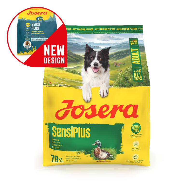 Josera SensiPlus Trockenfutter mit Ente fuer sensible Hunde aller Rassen