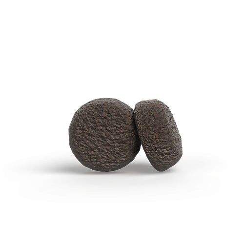 Kleine runde Krokettenform des Josera Mini Salmon & Chicken Hundefutters – ideal für kleine Hunderassen