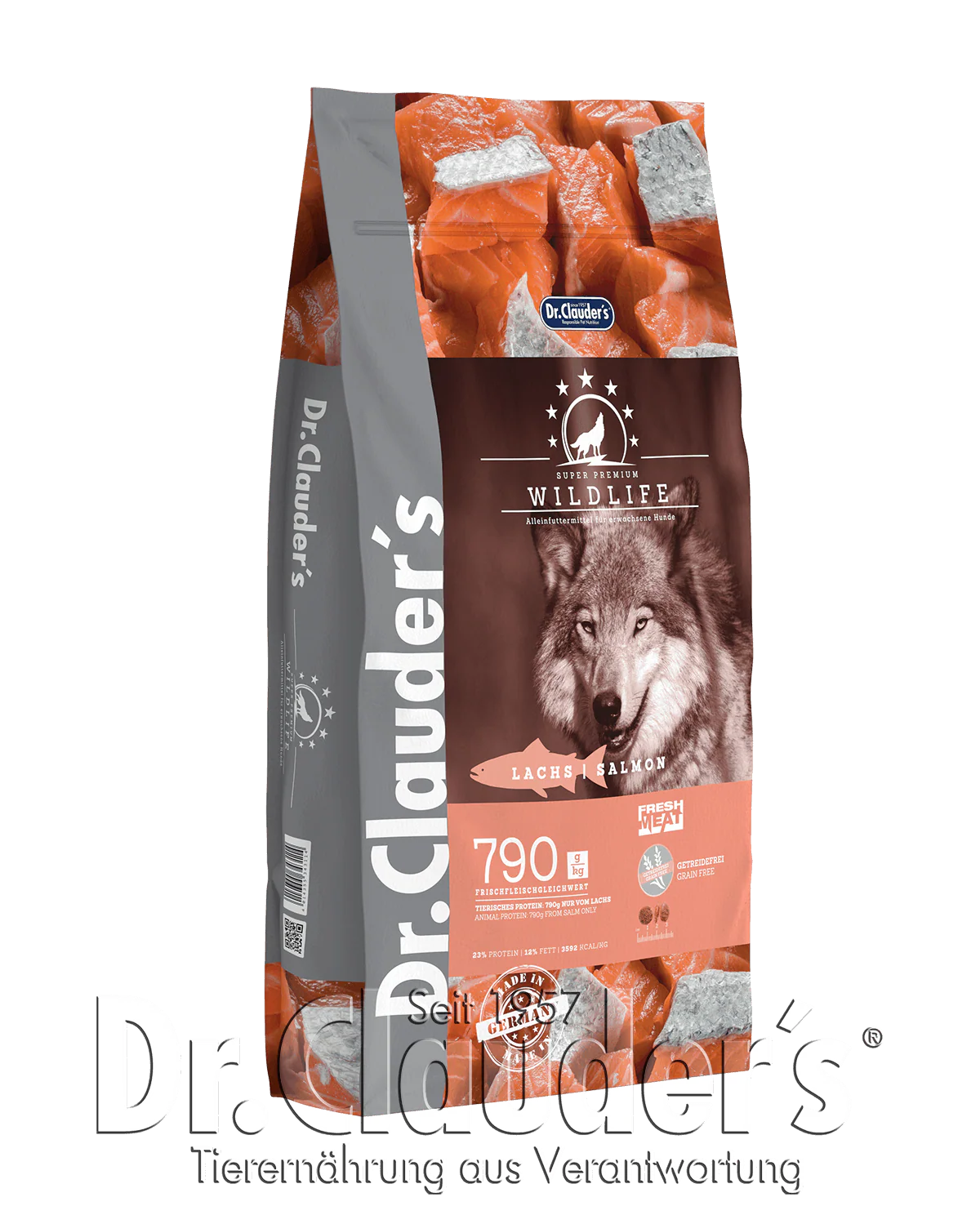 Dr. Clauder’s Wildlife Lachs Trockenfutter 2kg Beutel für erwachsene Hunde