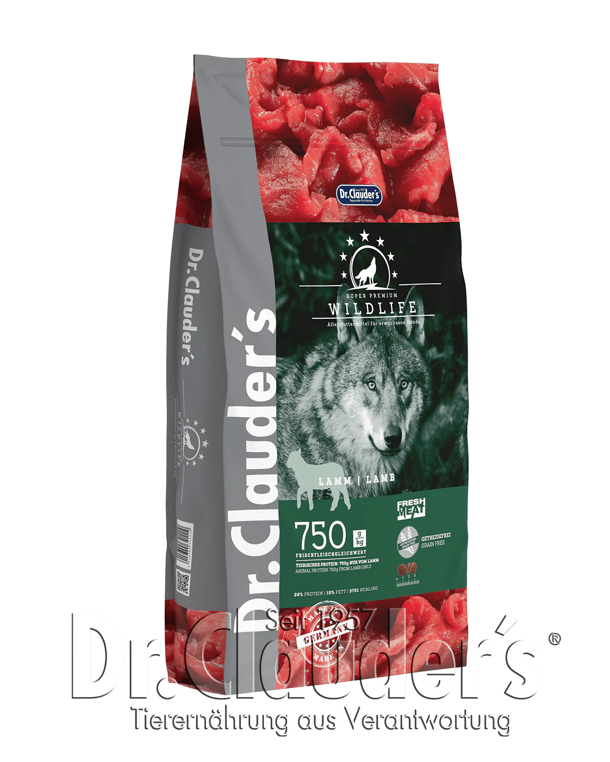 Dr. Clauder’s Wildlife Lamm Trockenfutter 2kg Beutel für erwachsene Hunde