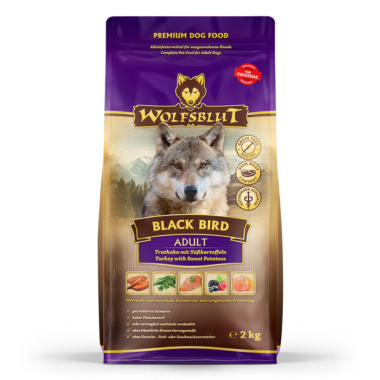 Wolfsblut Black Bird Adult Trockenfutter – Verpackung Frontalansicht