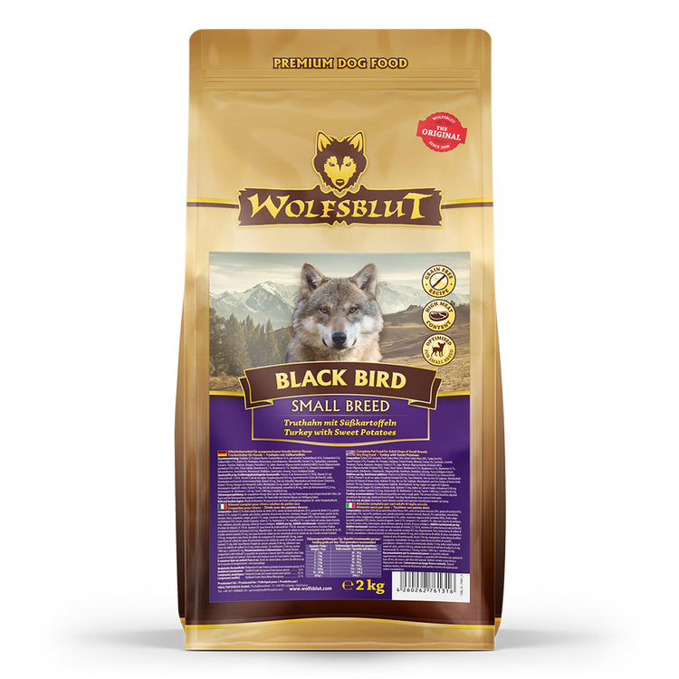 Wolfsblut Black Bird Small Breed Trockenfutter – Verpackung Frontalansicht