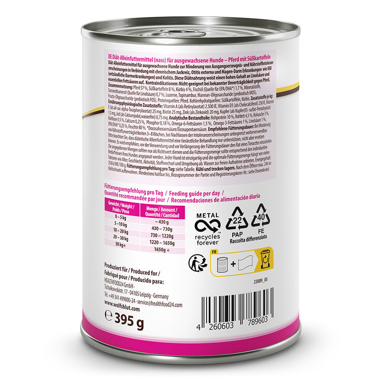 Wolfsblut VetLine Hypoallergenic Nassfutter Nassfutter – Verpackung Rueckseite mit Zusammensetzung