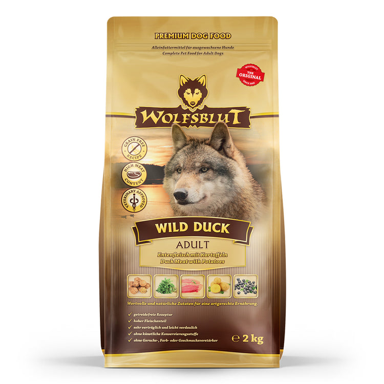 Wolfsblut Wild Duck Trockenfutter – Verpackung Frontalansicht
