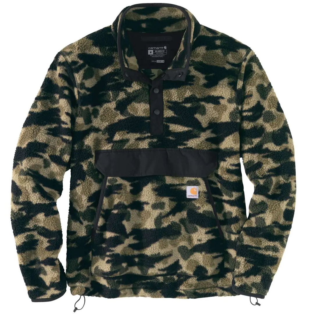 Fleece Pullover Relaxed Fit Camouflage