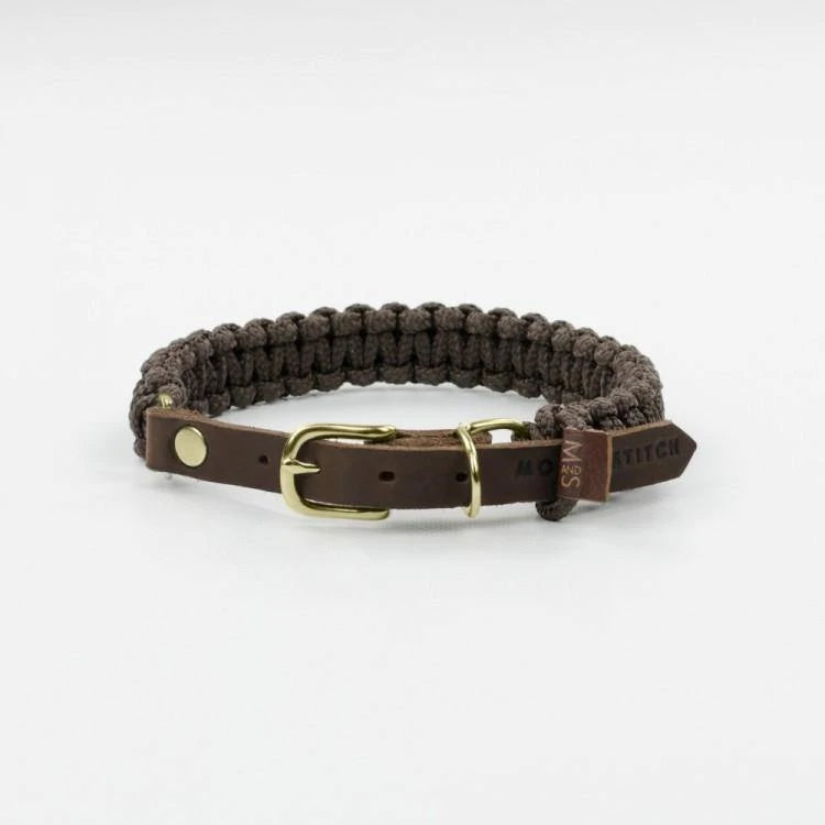 Halsband aus Segeltau mit Fettleder